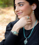 Sharp Blue Turquoise and Sterling Silver Cuff Bracelet - Barse Jewelry