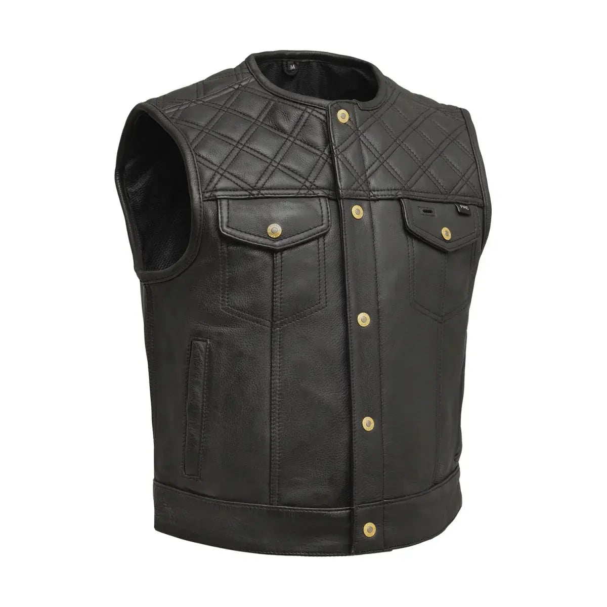 Shell Shock Men's Motorcycle Leather Vest (limited edition) - First Manufacturing Company - Flyclothing LLC