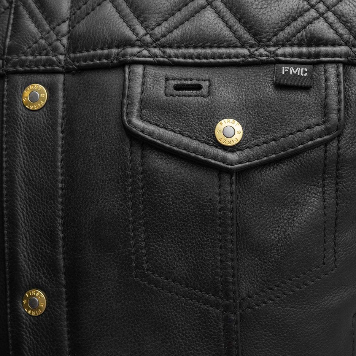 Shell Shock Men's Motorcycle Leather Vest (limited edition) - First Manufacturing Company - Flyclothing LLC