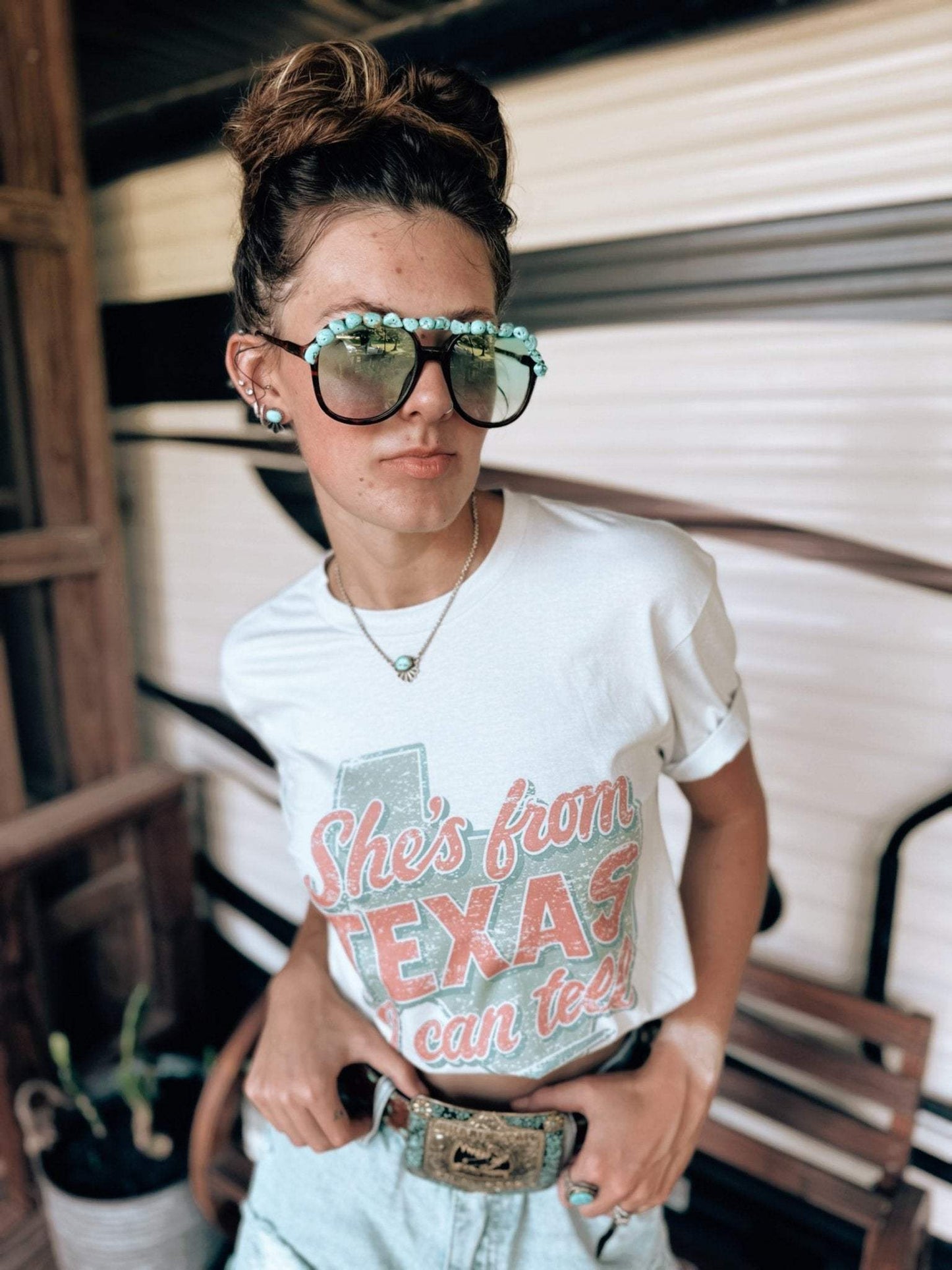 She's From Texas I Can Tell Graphic Tee - Wild Junkie - Flyclothing LLC