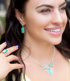 Shielded Lime Greeen Turquoise and Sterling SIlver Necklace
