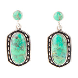 Shielded Lime Turquoise and Sterling Silver Earrings - Barse Jewelry