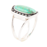 Shielded Lime Green Turquoise and Sterling Silver Ring - Barse Jewelry