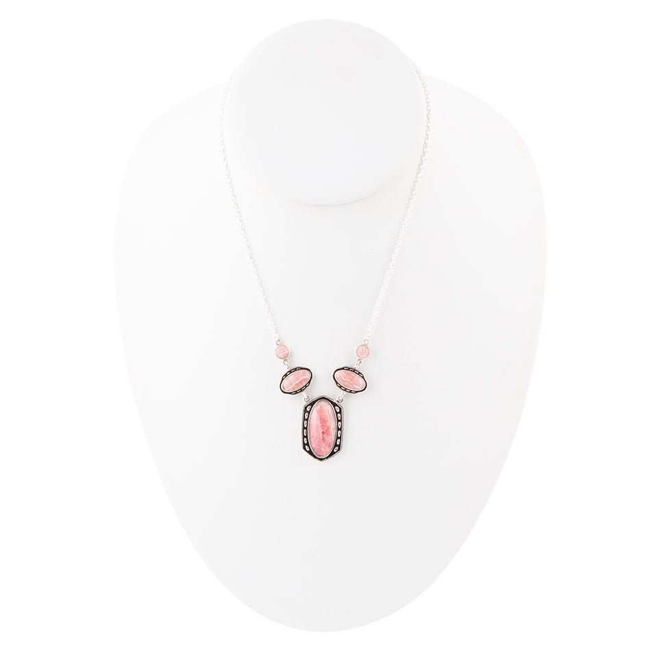 Shielded Pink Rhodonite and Sterling Silver Necklace - Barse Jewelry - Flyclothing LLC