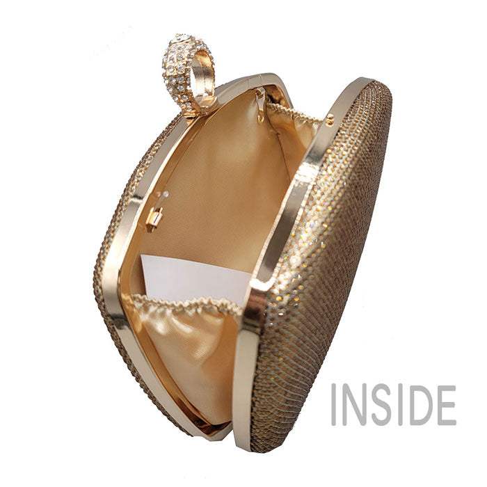 Shimmery Evening Clutch Bag Clasp Closure - Madeline Love - Flyclothing LLC