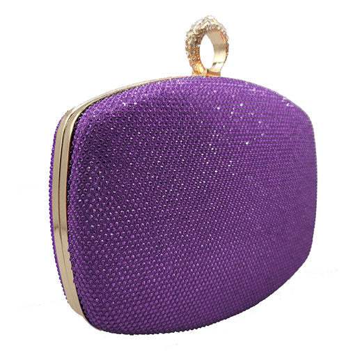 Shimmery Evening Clutch Bag Clasp Closure - Madeline Love - Flyclothing LLC