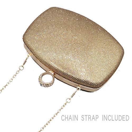Shimmery Evening Clutch Bag Clasp Closure - Madeline Love - Flyclothing LLC