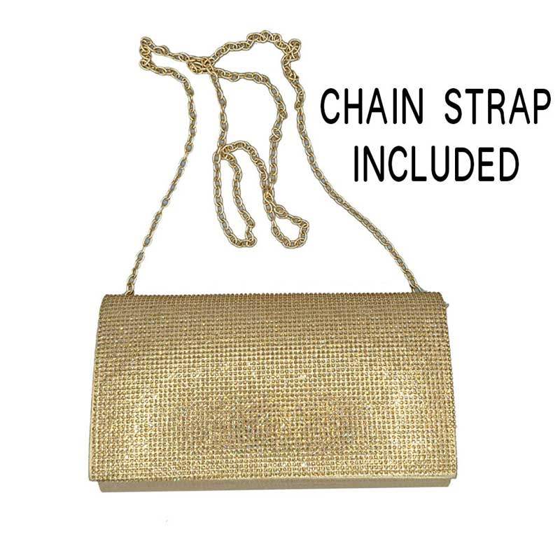 Shimmery Evening Clutch Bag One Inside Slip Pocket - Madeline Love - Flyclothing LLC