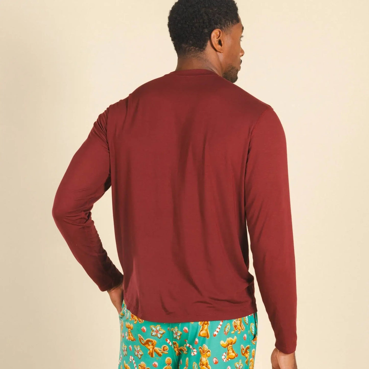 The Sommelier | Burgundy SleepDeep™ Men’s Long Sleeve Pajama Shirt - Shinesty - Flyclothing LLC