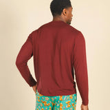 The Sommelier | Burgundy SleepDeep™ Men’s Long Sleeve Pajama Shirt - Shinesty - Flyclothing LLC