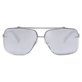 Bella -Tangle Free- Chrome Silver Oversized Squared Aviators - TopFoxx - Flyclothing LLC