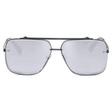Bella - Chrome Black Oversized Squared Aviators - TopFoxx - Flyclothing LLC