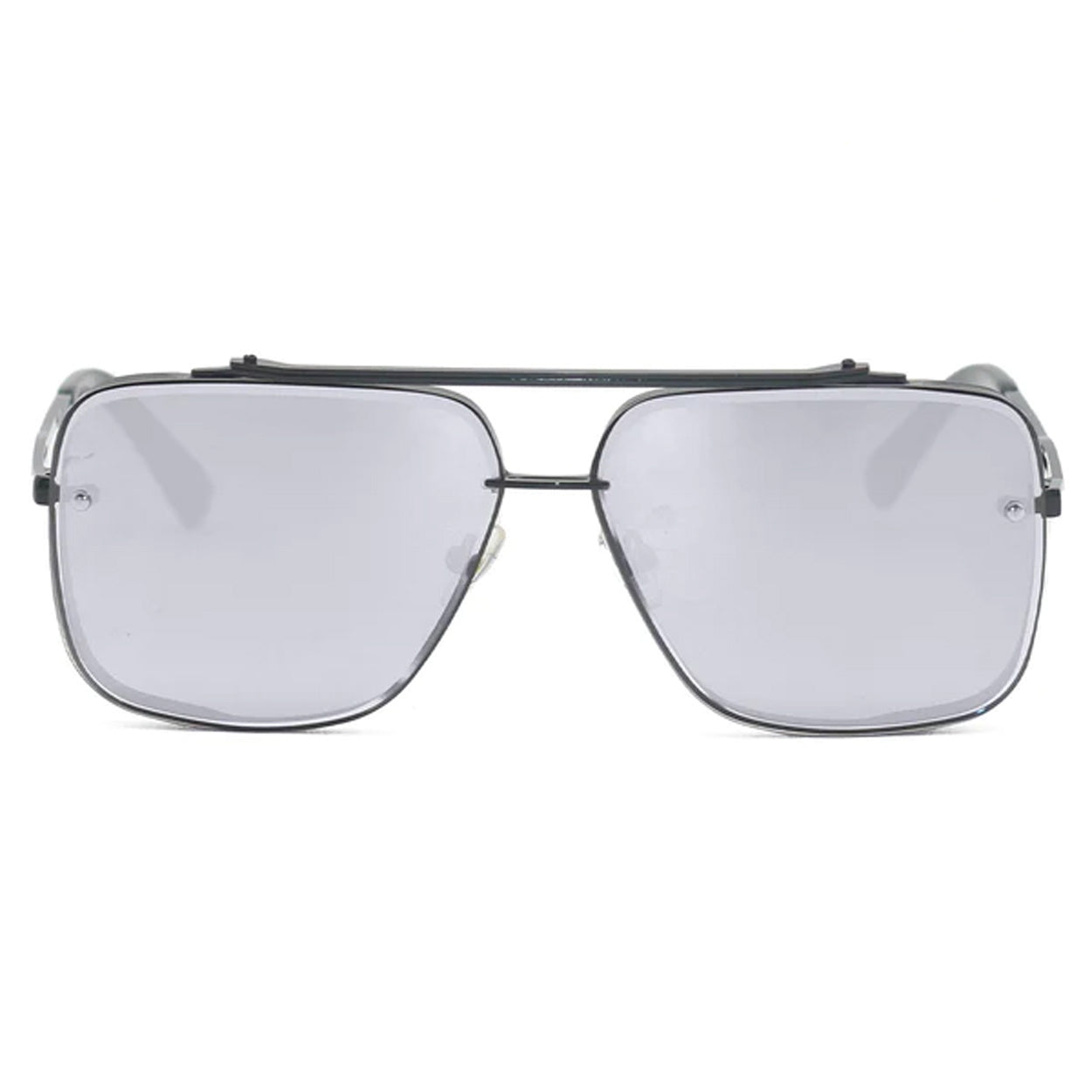Bella - Chrome Black Oversized Squared Aviators - TopFoxx - Flyclothing LLC