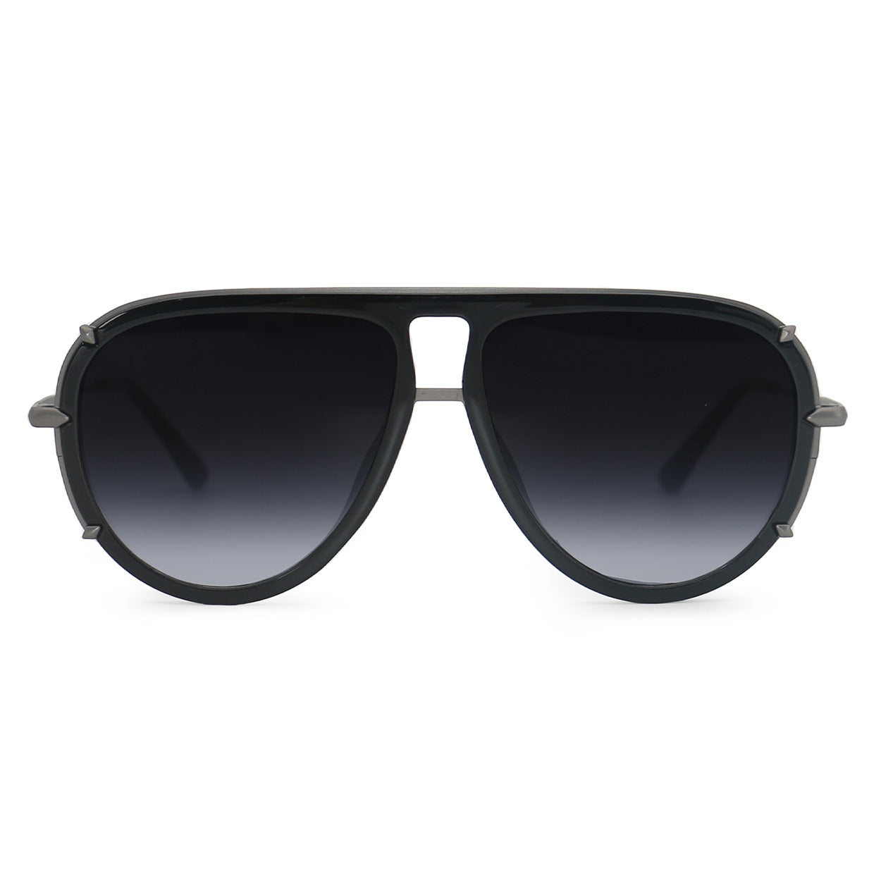 Ivy Luxe - Black Tangle-Free Round Aviator Sunglasses - TopFoxx - Flyclothing LLC