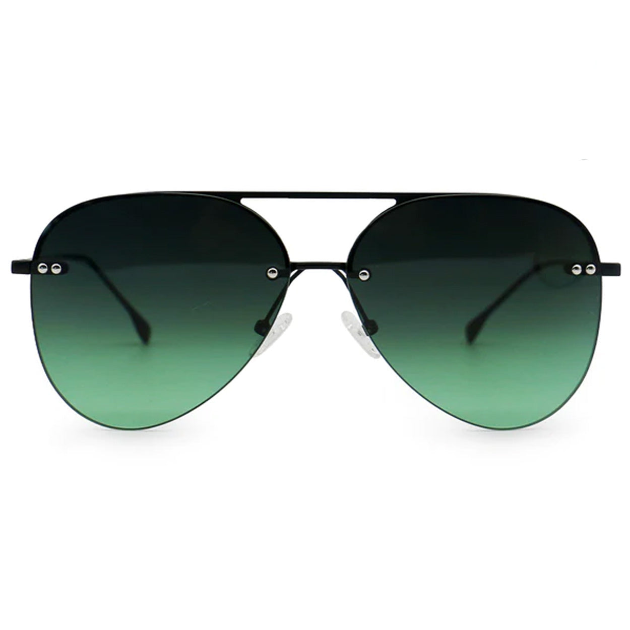 Smaller Megan 2 - Dark Green Metal Aviator Sunglasses - TopFoxx - Flyclothing LLC