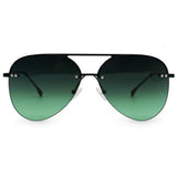 Smaller Megan 2 - Dark Green Metal Aviator Sunglasses - TopFoxx - Flyclothing LLC