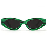 Kat x Money Moves - Green Cateye Sunglasses - TopFoxx - Flyclothing LLC