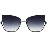 Vixen - Black Lens Black Frame Metal Cateye Sunglasses - TopFoxx - Flyclothing LLC