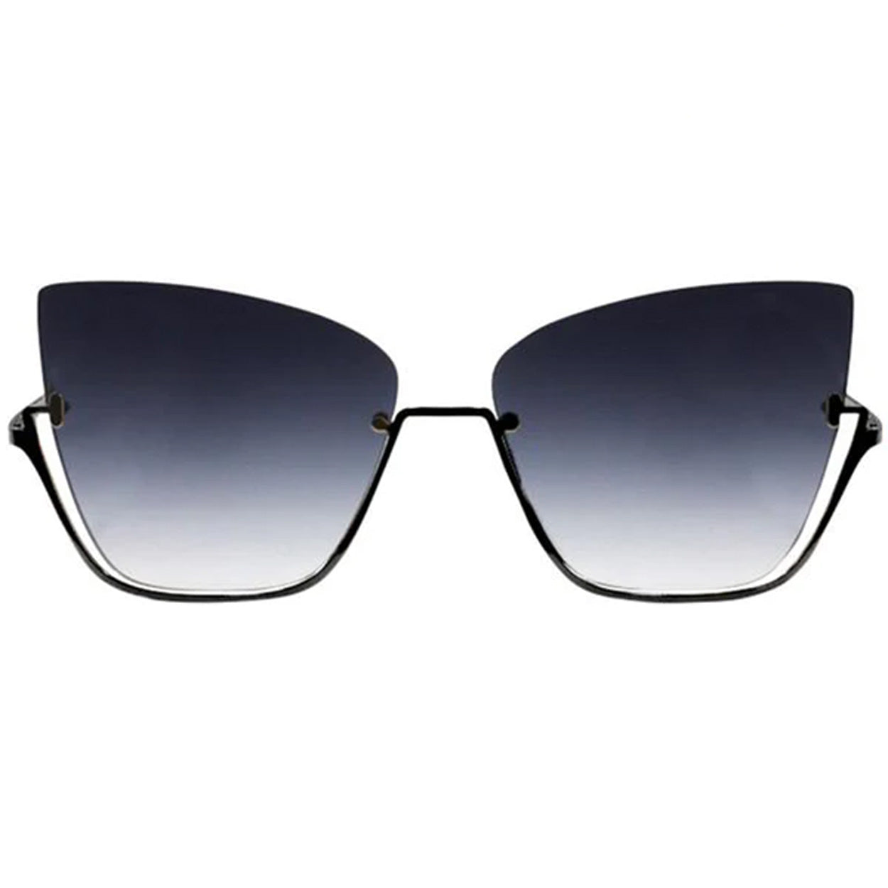 Vixen - Black Lens Black Frame Metal Cateye Sunglasses - TopFoxx - Flyclothing LLC