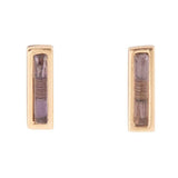 Short Linear Amethyst and Bronze Stud - Barse Jewelry - Flyclothing LLC