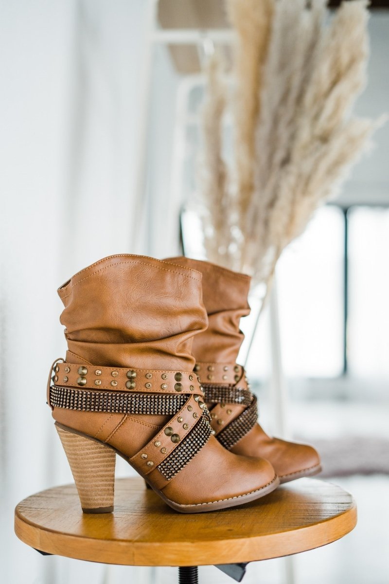Short Change Booties in Tan - Naughty Monkey