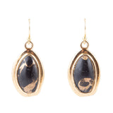 Shungite Matrix and Bronze Drop Earrings