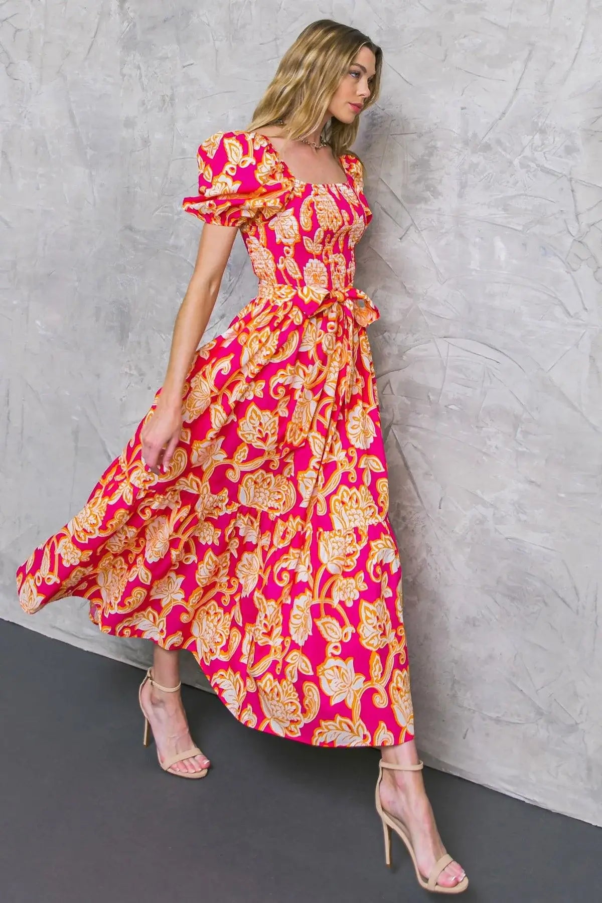 RUN TOWARDS LOVE POPLIN ANKLE DRESS - Flying Tomato - Flyclothing LLC