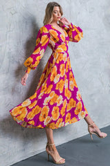 LOOK AT HER FLORAL WOVEN MIDI DRESS - Flying Tomato - Flyclothing LLC
