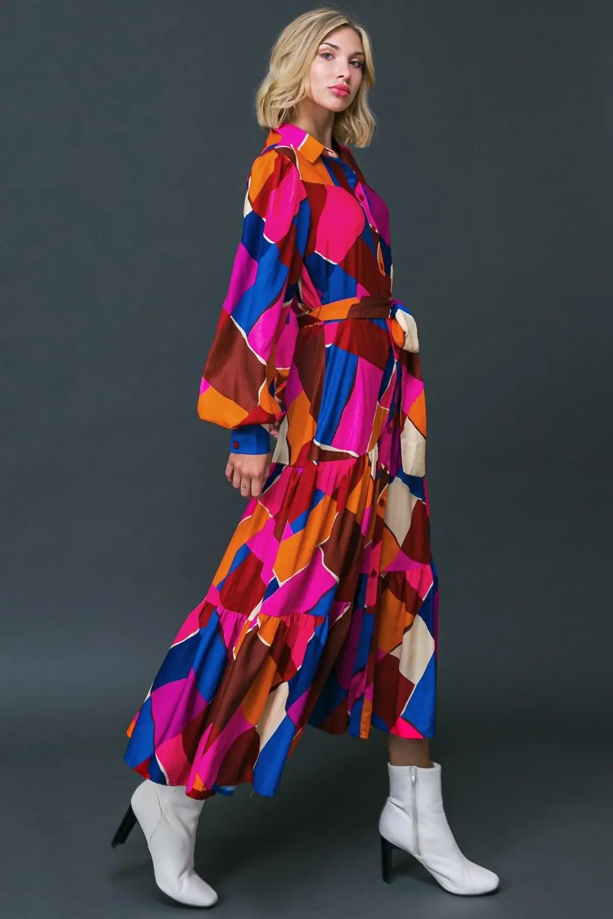 WISE WOMAN WOVEN MIDI DRESS - Flying Tomato - Flyclothing LLC