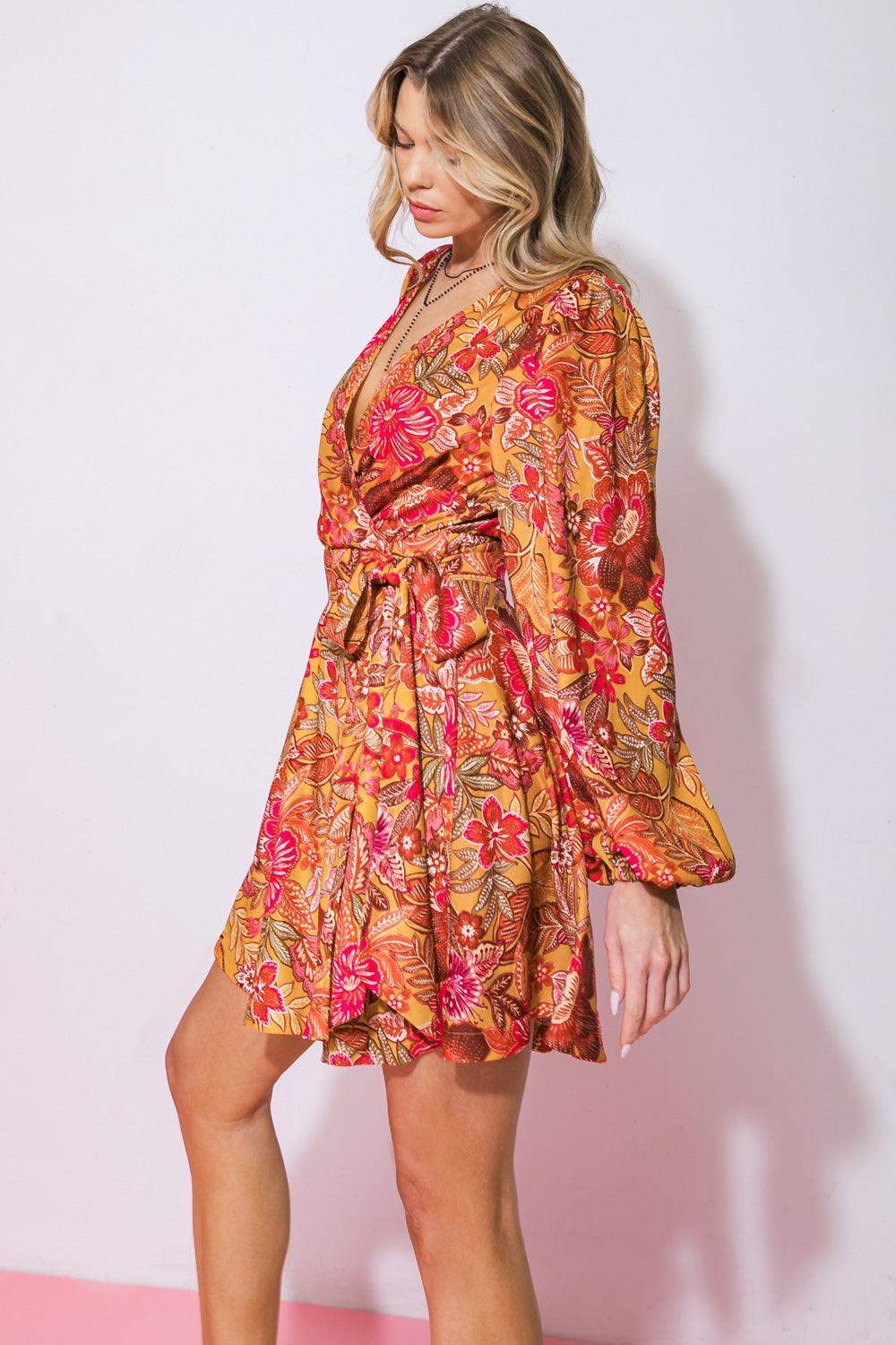 AROUND THE TIME WOVEN MINI DRESS - Flying Tomato - Flyclothing LLC