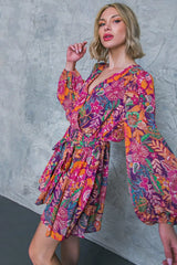 PICKING DAISIES PLUM WOVEN MINI DRESS - Flying Tomato - Flyclothing LLC
