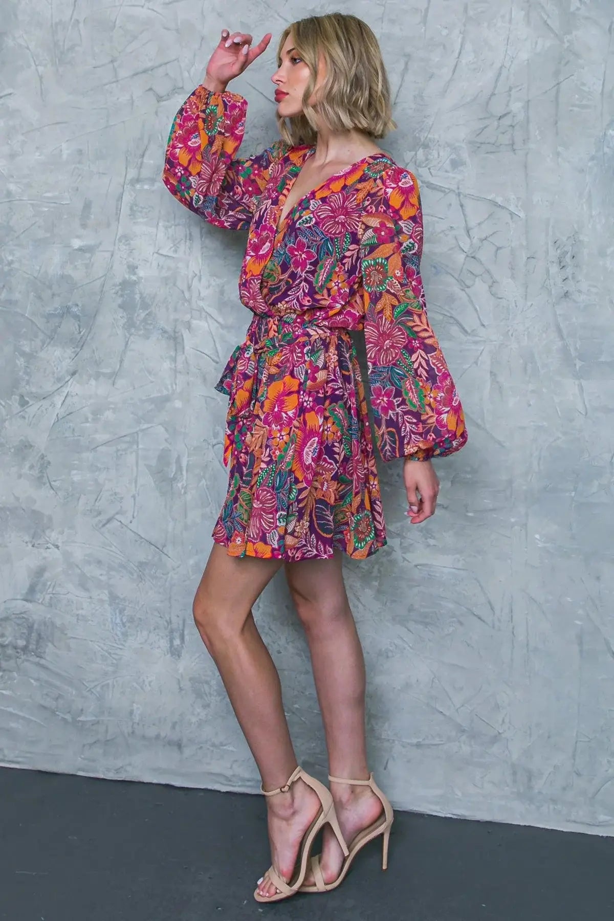 PICKING DAISIES PLUM WOVEN MINI DRESS - Flying Tomato - Flyclothing LLC
