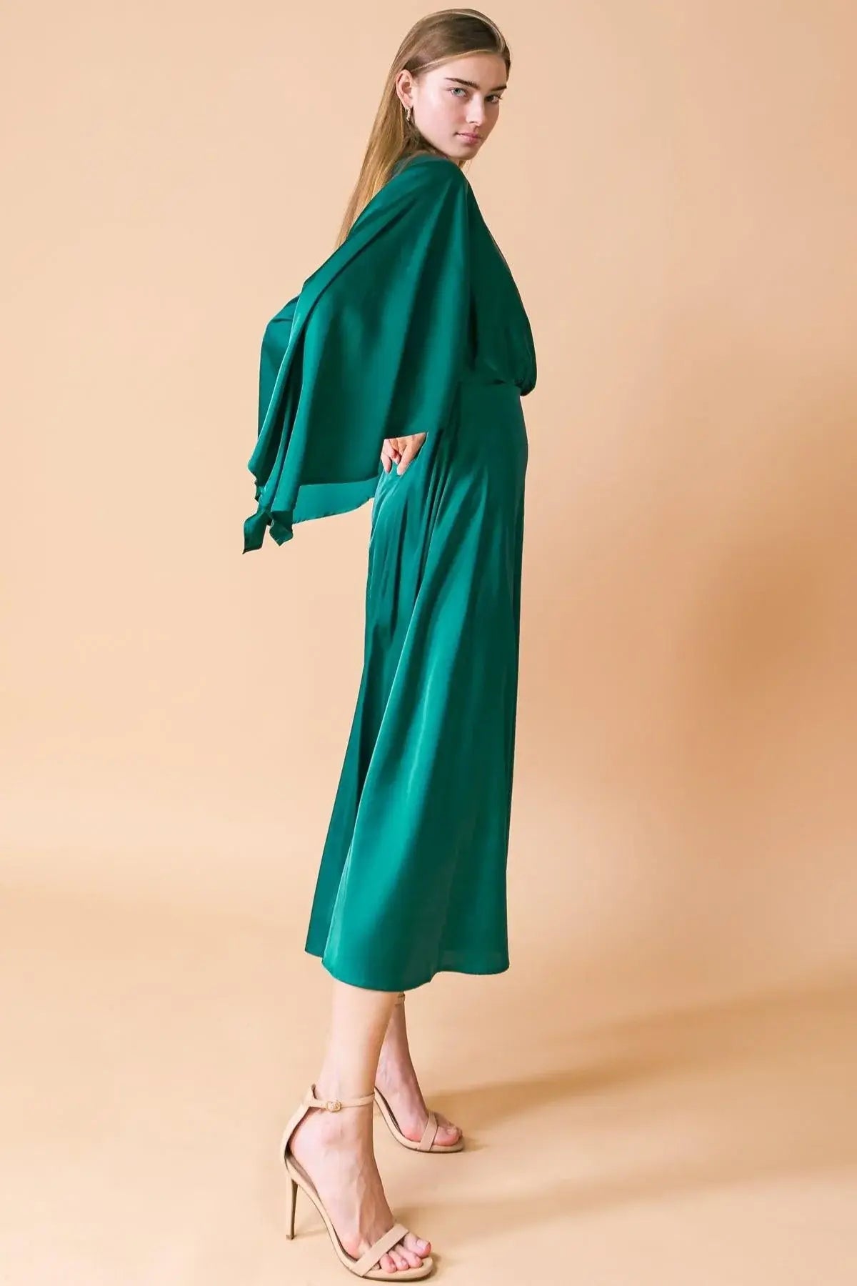 CAUGHT FEELINGS WOVEN MIDI DRESS - Flying Tomato - Flyclothing LLC
