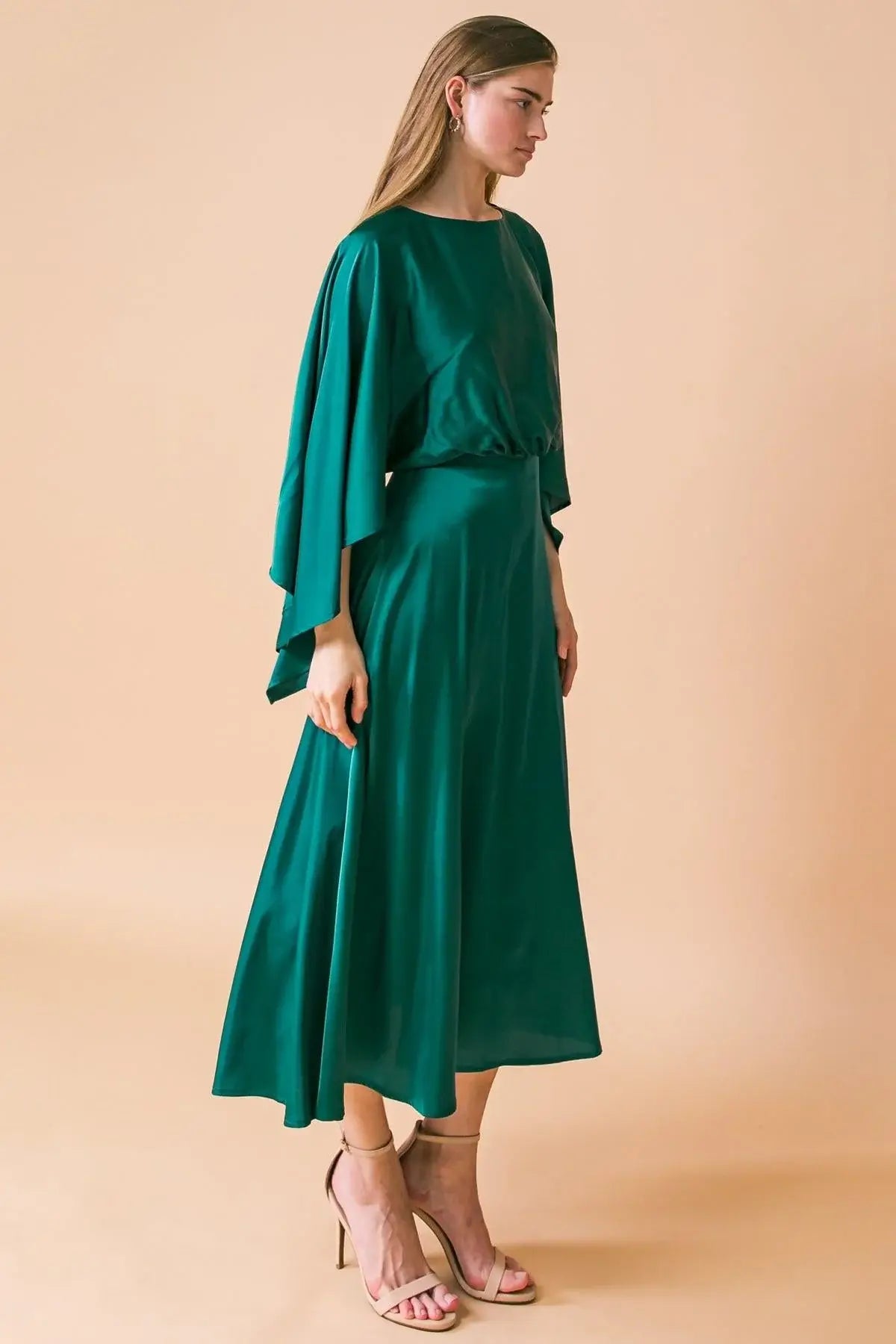 CAUGHT FEELINGS WOVEN MIDI DRESS - Flying Tomato - Flyclothing LLC