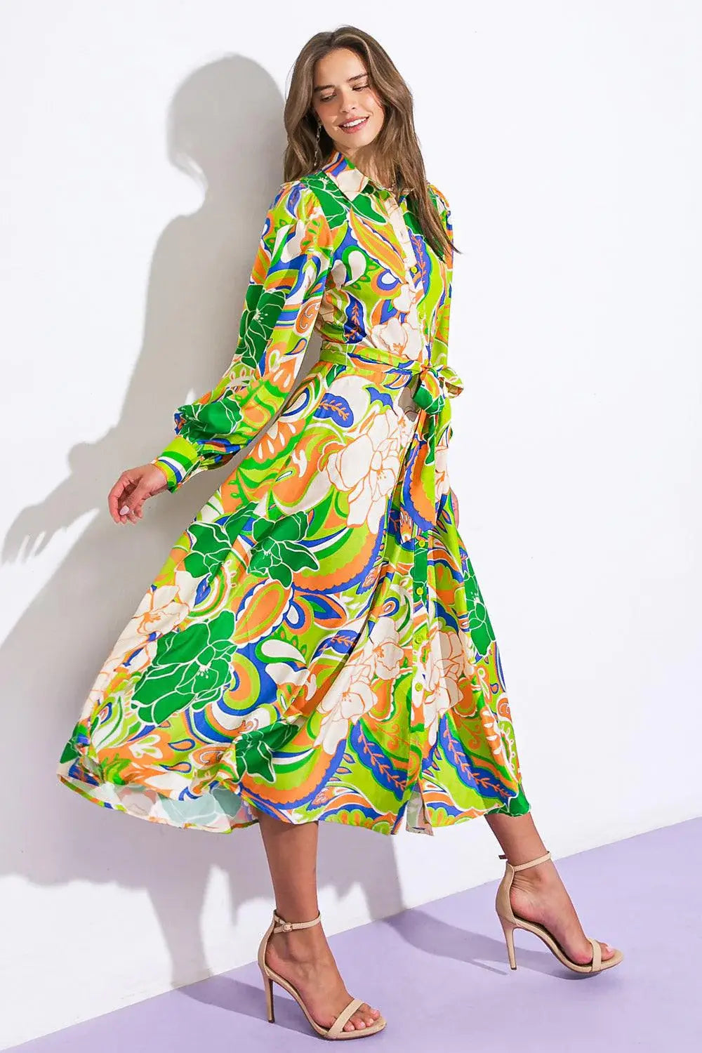 DESIRABLE STYLE WOVEN MIDI DRESS - Flying Tomato - Flyclothing LLC
