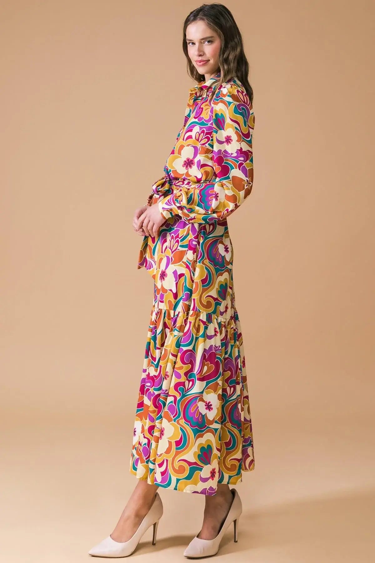 MY EYES ON YOU WOVEN MIDI DRESS - Flying Tomato - Flyclothing LLC