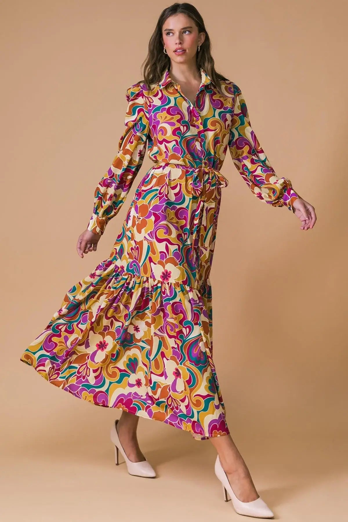 MY EYES ON YOU WOVEN MIDI DRESS - Flying Tomato - Flyclothing LLC