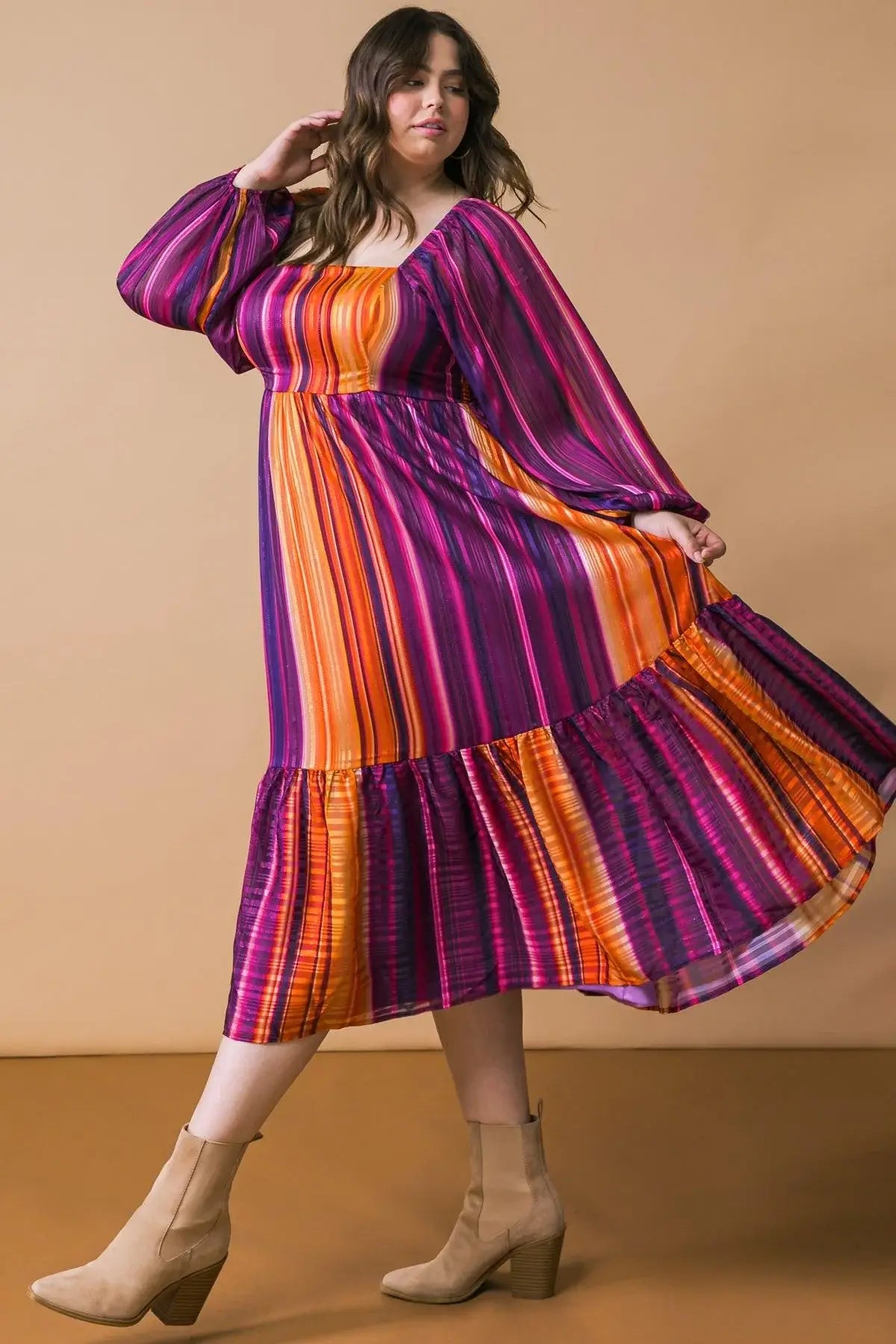 EVERYTHING YOU NEEDED WOVEN MIDI DRESS - Flying Tomato - Flyclothing LLC