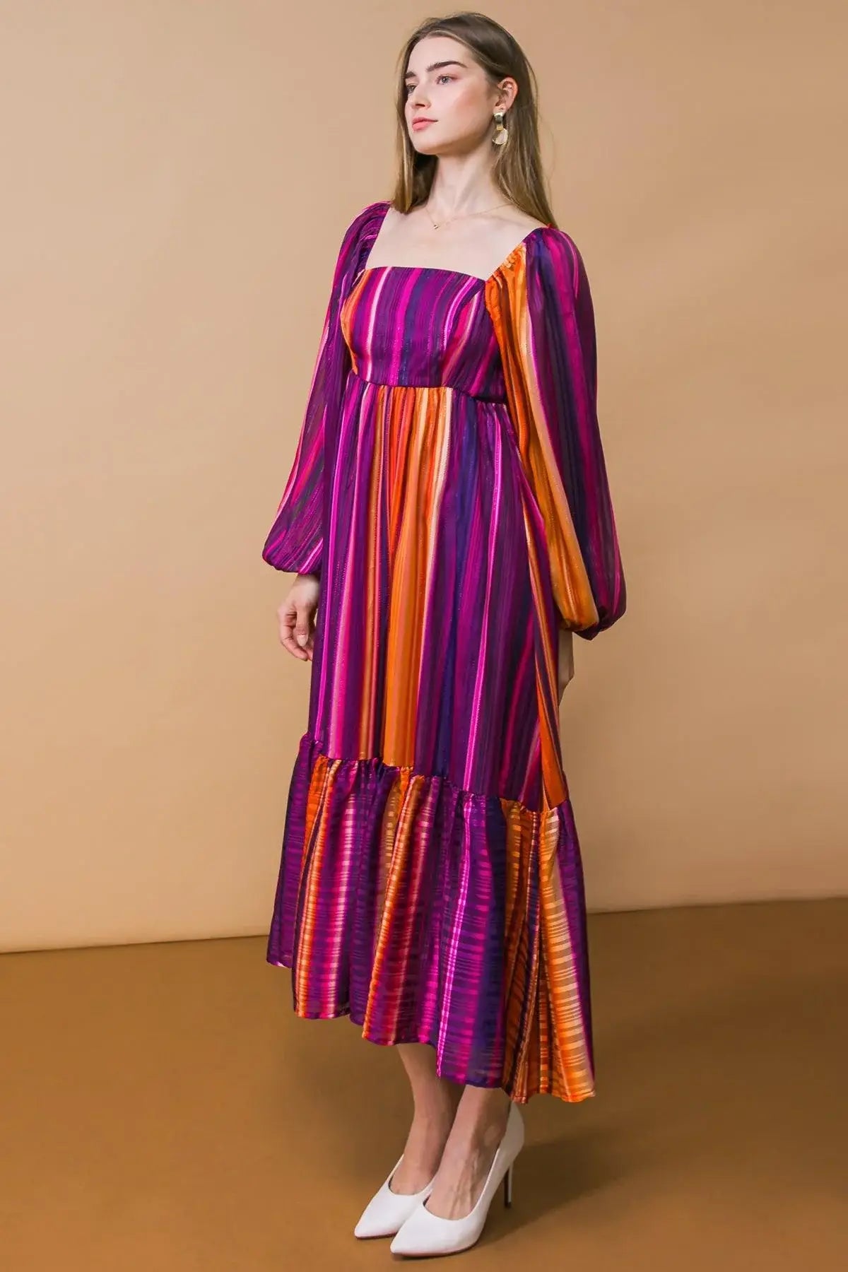 EVERYTHING YOU NEEDED WOVEN MIDI DRESS - Flying Tomato - Flyclothing LLC