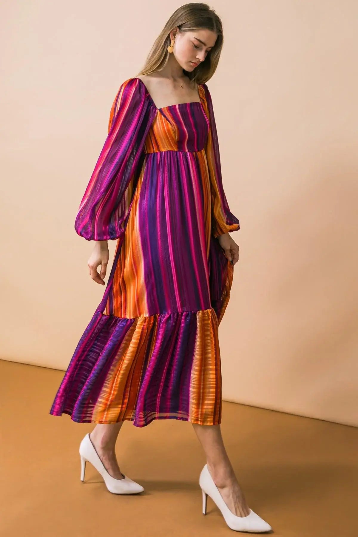 EVERYTHING YOU NEEDED WOVEN MIDI DRESS - Flying Tomato - Flyclothing LLC