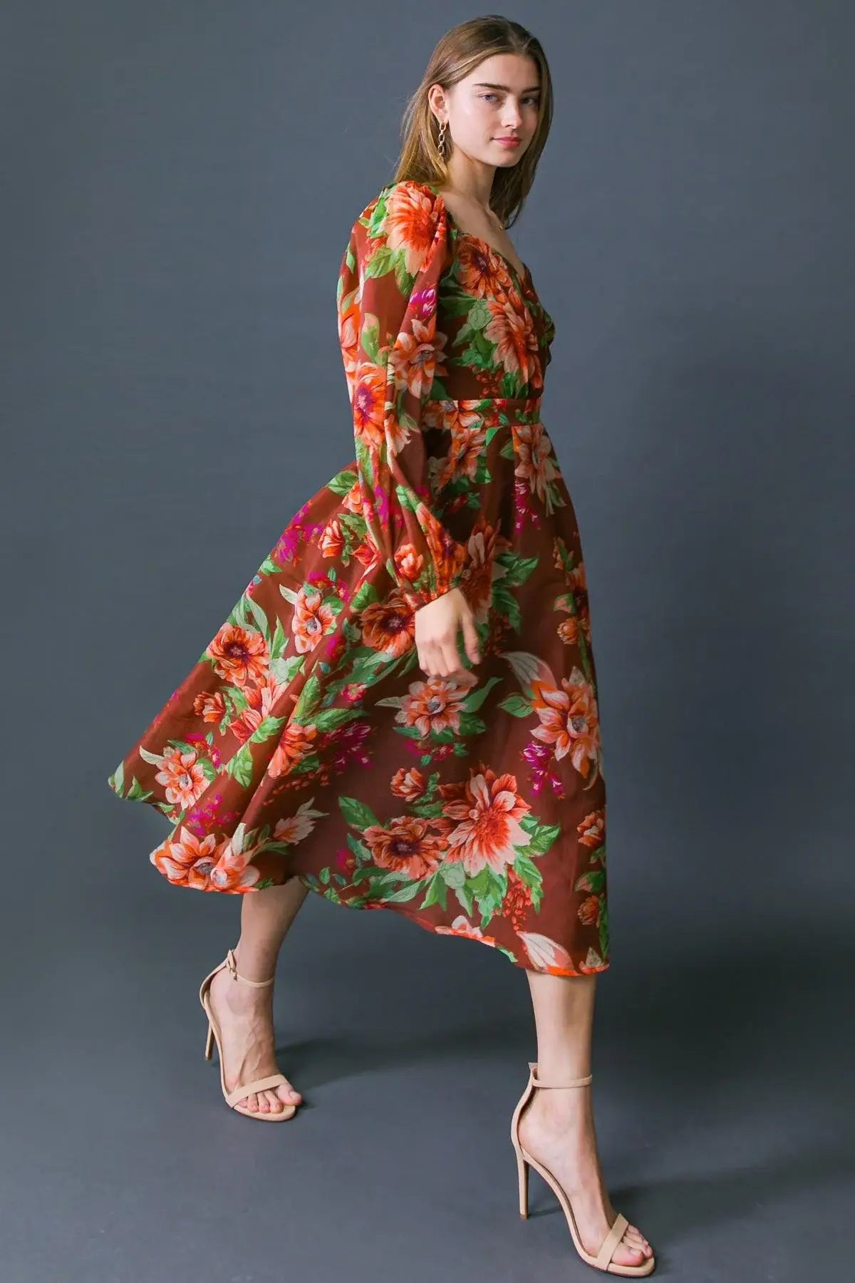 LET IT HAPPEN WOVEN ORGNZA MIDI DRESS - Flying Tomato - Flyclothing LLC