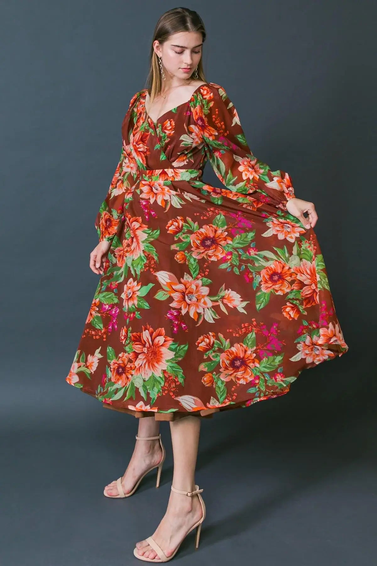 LET IT HAPPEN WOVEN ORGNZA MIDI DRESS - Flying Tomato - Flyclothing LLC