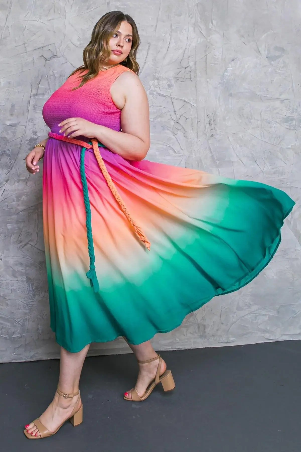 CATER TO YOU WOVEN MIDI DRESS - Flying Tomato - Flyclothing LLC