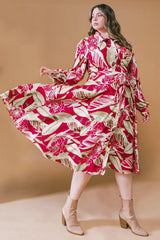 HEART OF WOVEN MIDI DRESS - Flying Tomato - Flyclothing LLC