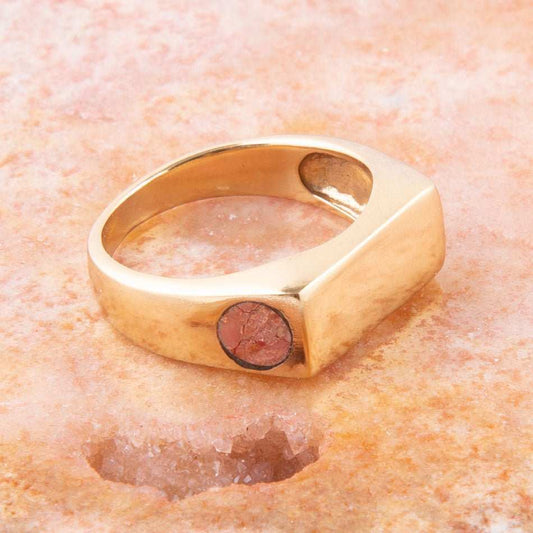 Signet Orange Sponge Coral and Bronze In The Hole Ring - Barse Jewelry - Flyclothing LLC