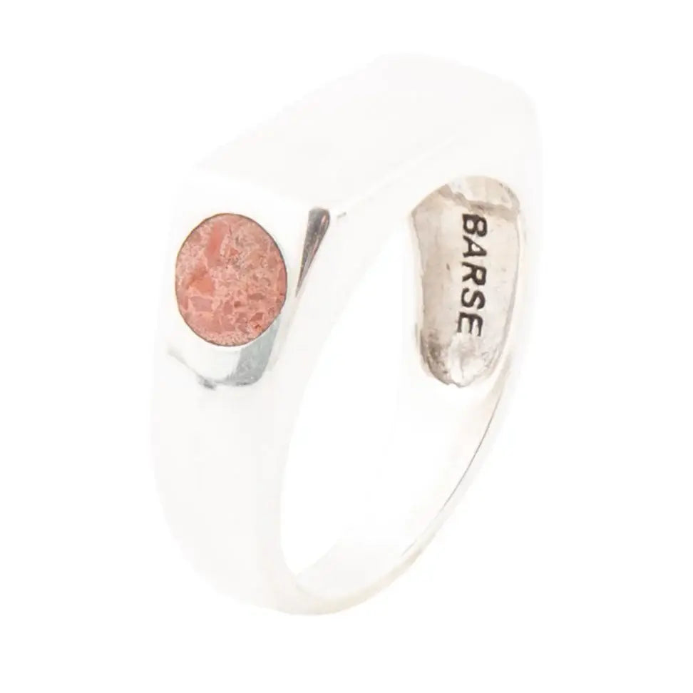 Signet Orange Sponge Coral and Sterling Silver In The Hole Ring - Barse Jewelry - Flyclothing LLC
