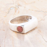 Signet Orange Sponge Coral and Sterling Silver In The Hole Ring - Barse Jewelry - Flyclothing LLC