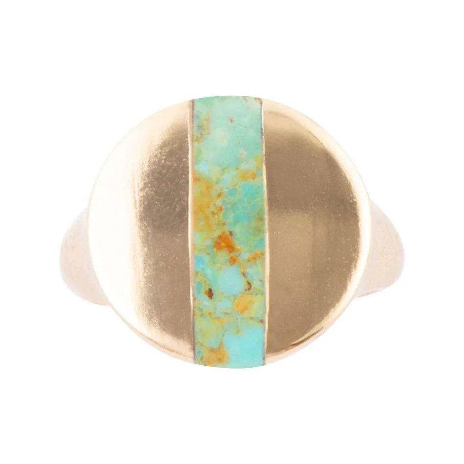 Signet Turquoise and Bronze Circle Ring - Barse Jewelry - Flyclothing LLC