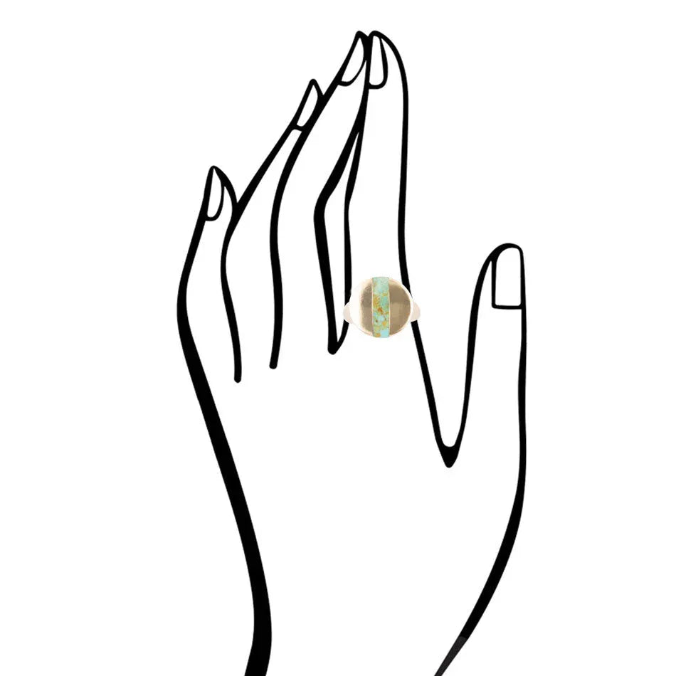 Signet Turquoise and Bronze Circle Ring - Barse Jewelry - Flyclothing LLC