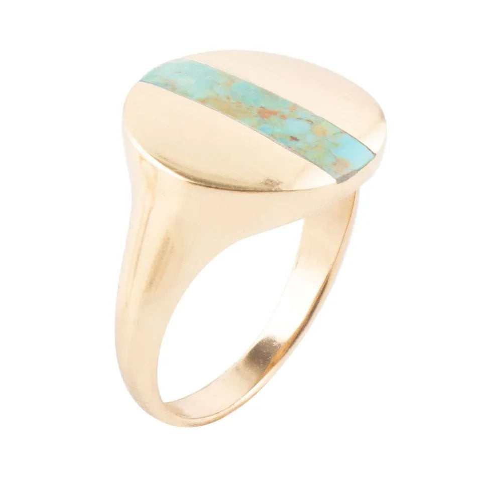 Signet Turquoise and Bronze Circle Ring - Barse Jewelry - Flyclothing LLC